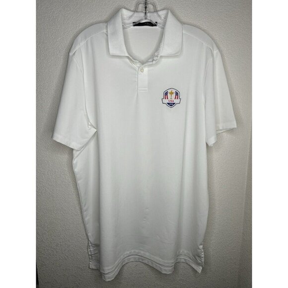 RLX Ralph Lauren Polo Shirt Mens Large White 2016 Ryder Cup USA Golf Performance - Picture 2 of 13